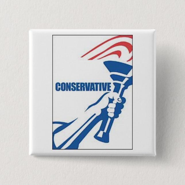 Konservatives Party-Fackel-Logo Button (Vorderseite)