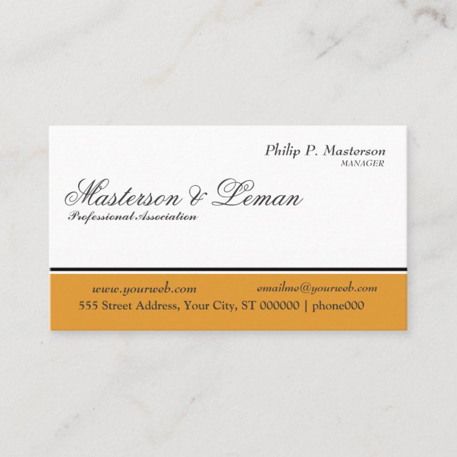 Konservatives sauberes klassisches verziertes visitenkarte (Vorderseite)