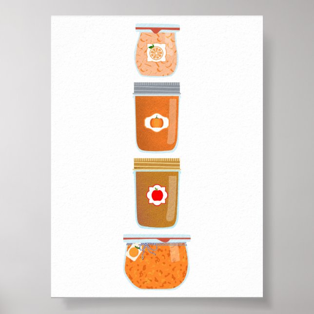 Konserven von Lebensmitteln - Gemischte Konfitüren Poster (Vorne)