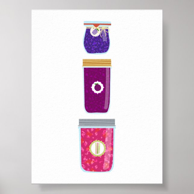 Konserven von Lebensmitteln - Gemischte Konfitüren Poster (Vorne)