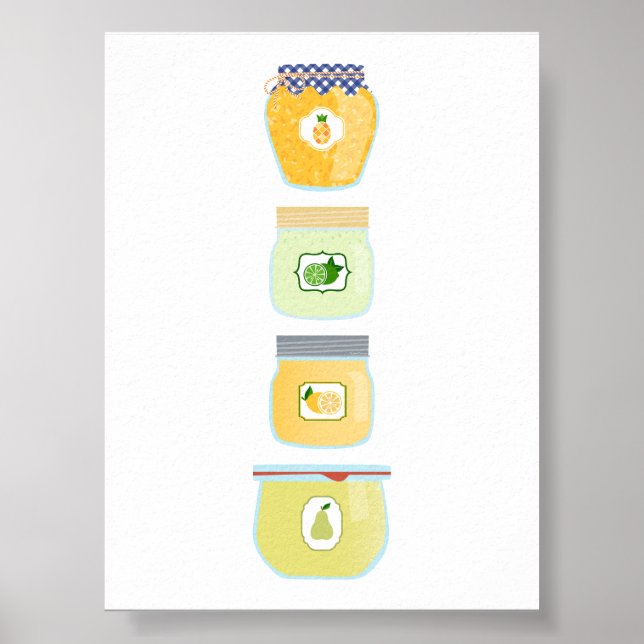 Konserven von Lebensmitteln - Gemischte Konfitüren Poster (Vorne)