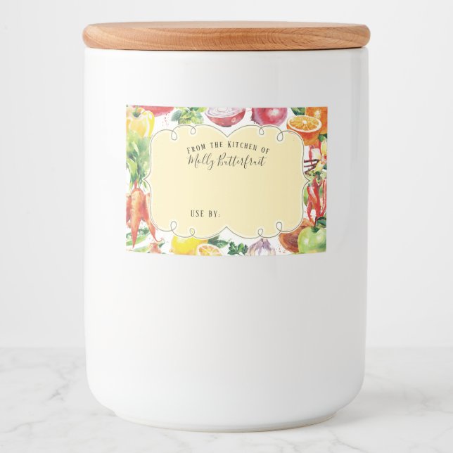 Konservenetiketten für universelles Obst und Gemüs Lebensmitteletikett (Vorderseite)