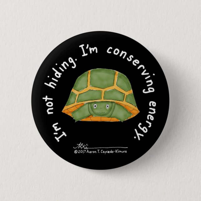 Konservierenenergie-schwarzer Knopf Button (Vorderseite)