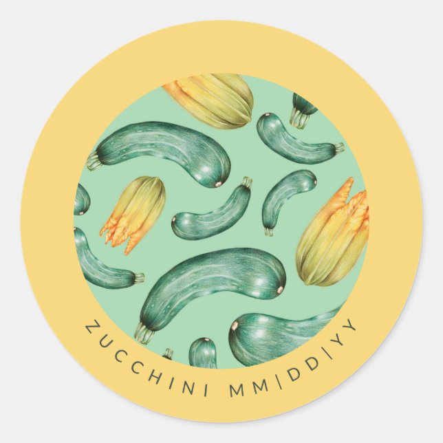 Konservierung | Datum | Zucchini Runder Aufkleber (Vorderseite)