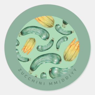 Konservierung   Datum   Zucchini Runder Aufkleber