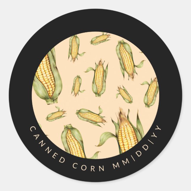 Konservierung | Maiskonserven | Datum | Mais auf d Runder Aufkleber (Vorderseite)