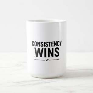 Konsistenz gewinnt Motivations-Shirt fürs Fitnesss Kaffeetasse