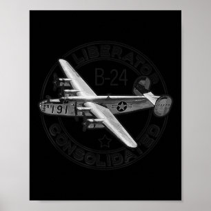 Konsolidiertes Militärflugzeug B-24 Liberator WW2 Poster
