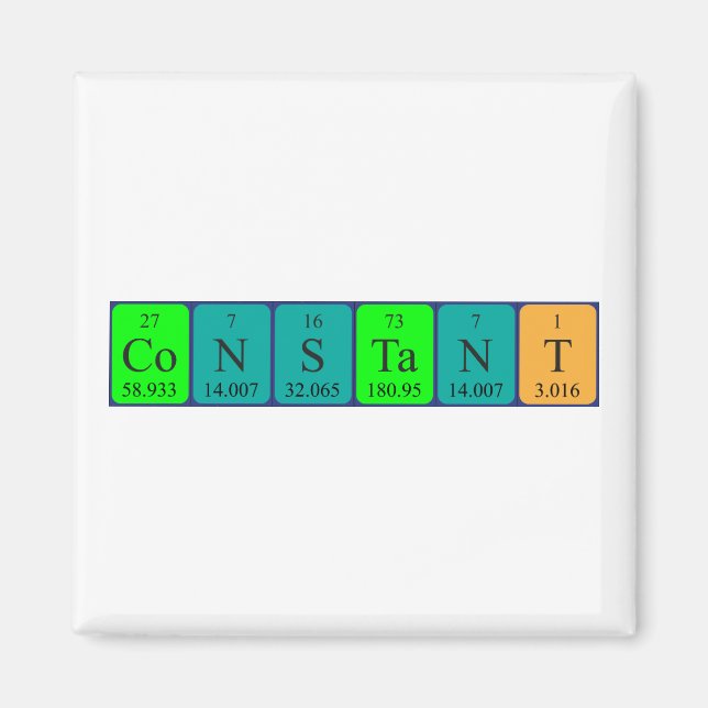 Konstanter periodischer Tabellenname-Magnet Magnet (Vorne)