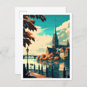 Konstanz Deutschland Vintage Reise Illustration Postkarte