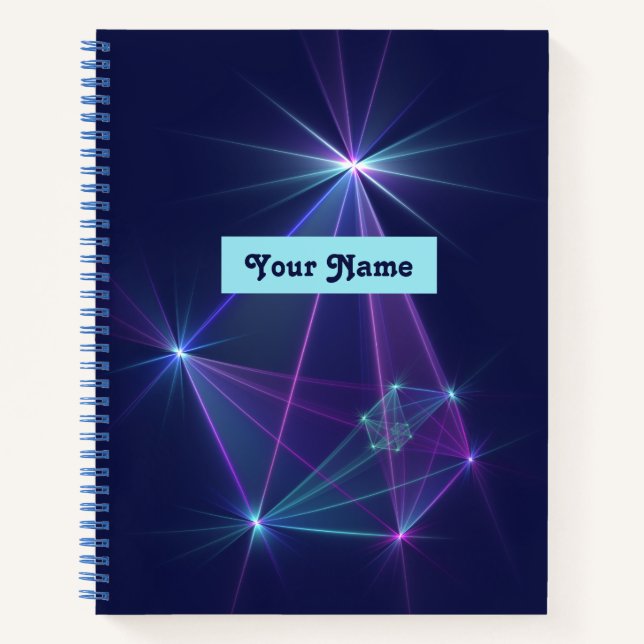 Konstellation, Abstrakte Fantasie Fraktal Art Name Notizbuch (Vorderseite)