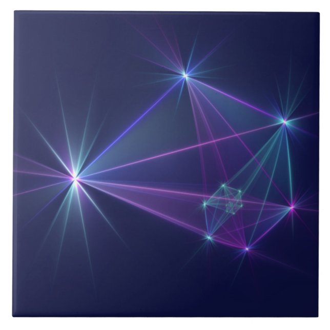 Konstellation, abstrakte Fantasy-Fraktal-Kunst Fliese (Vorderseite)