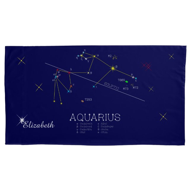 Konstellation AQUARIUS einzigartig, hervorragend Kissenbezug (Vorderseite)