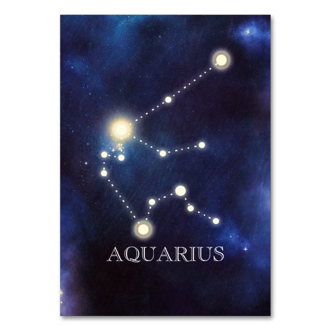 Konstellation | Aquarius | Hochzeitsstiftung Tischnummer (Vorderseite)