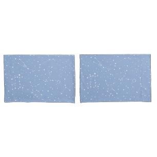 Konstellation der Astrologie Pastellblau-weiße Ste Kissenbezug