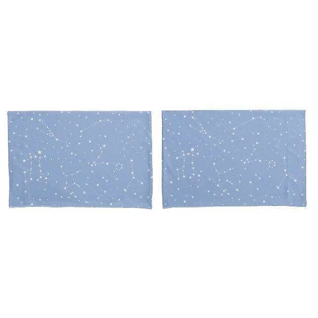 Konstellation der Astrologie Pastellblau-weiße Ste Kissenbezug (Vorderseite-Set)
