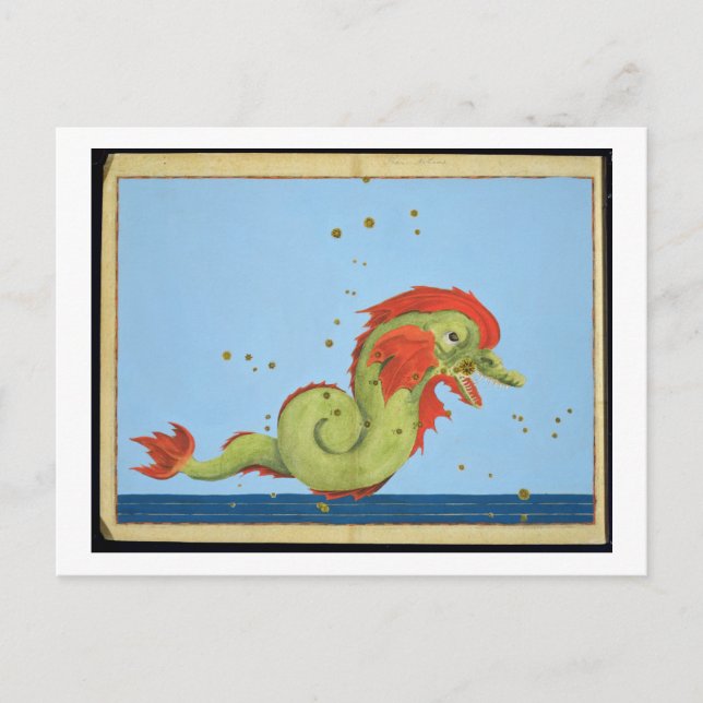 Konstellation der Pisces, aus "Uranometria" von Jo Postkarte (Vorderseite)