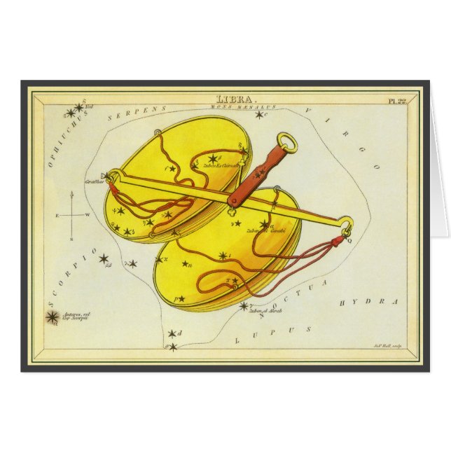 Konstellation der Vintagen Zodiaka-Astrologie-Libr (Vorderseite (Horizontal))