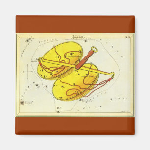 Konstellation der Vintagen Zodiaka-Astrologie-Libr Magnet