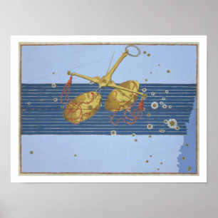 Konstellation der Waage, von "Uranometria" durch Poster