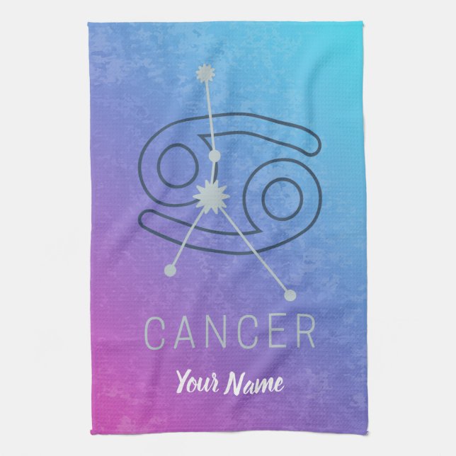 Konstellation des Horoskops für Krebs Zodiac Star Geschirrtuch (Vertikal)