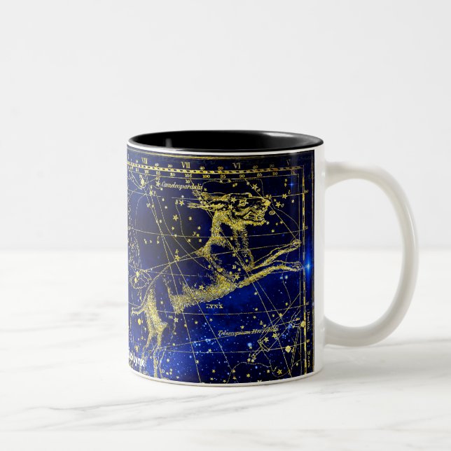 Konstellation des Luchses Zweifarbige Tasse (Rechts)