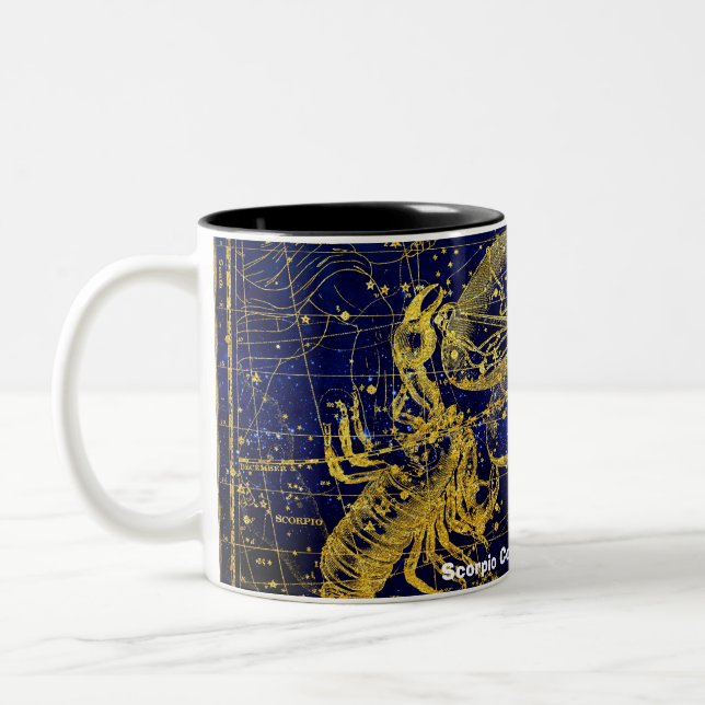 Konstellation des Skorpios Zweifarbige Tasse (Links)