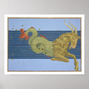 Konstellation des Steinbocks, von "Uranometria" Poster