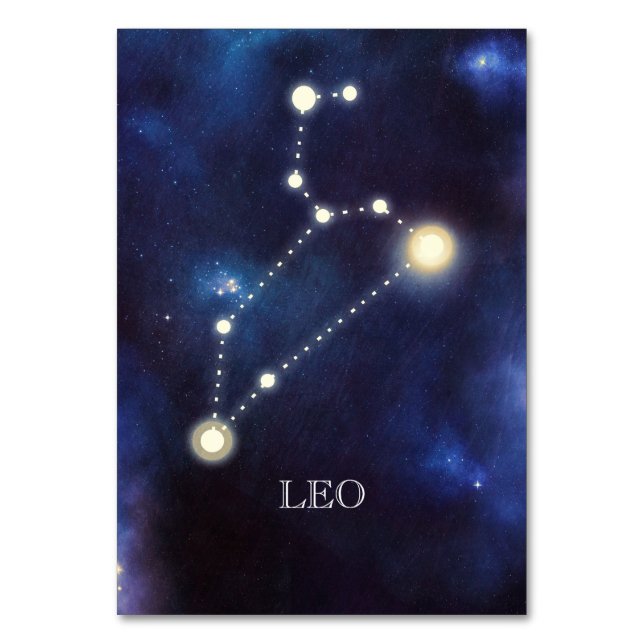 Konstellation | Leo | Hochzeitsstiftung Tischnummer (Vorderseite)