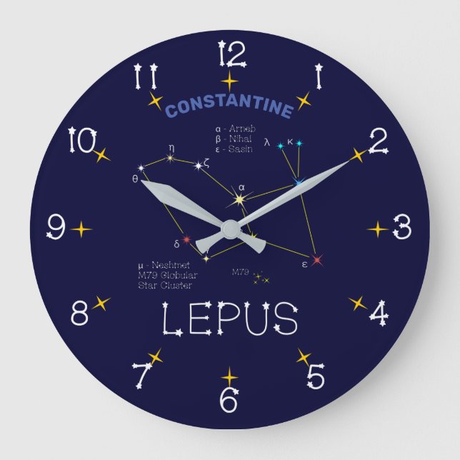 Konstellation Lepus Große Wanduhr (Vorderseite)