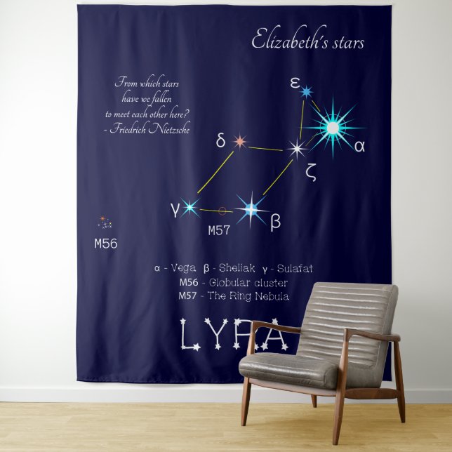 Konstellation Lyra Wandteppich (Beispiel)