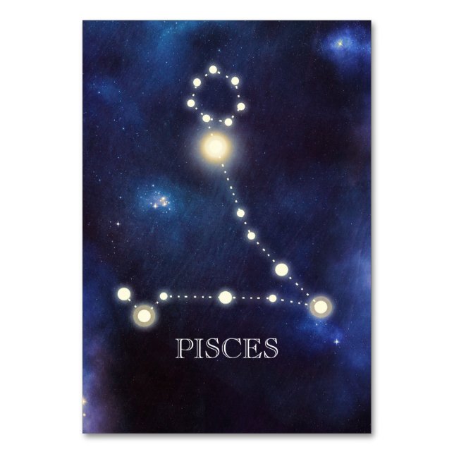 Konstellation | Pisces | Hochzeitsstiftung Tischnummer (Vorderseite)