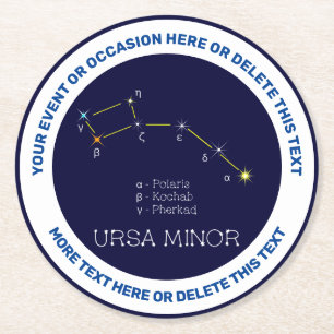 Konstellation Ursa Minor Runder Pappuntersetzer