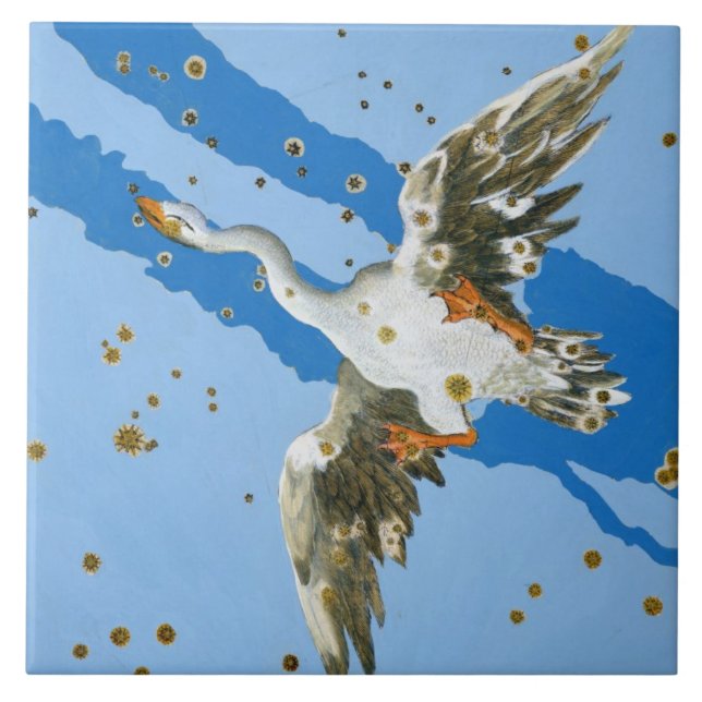 Konstellation von Cygnus, von "Uranometria" writte Fliese (Vorderseite)