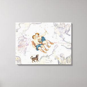 Konstellation von Gemini mit Canis Minor, Platte 1 Leinwanddruck