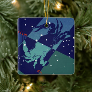 Konstellation von Krebskranken Vintage Zodiakastas Keramikornament