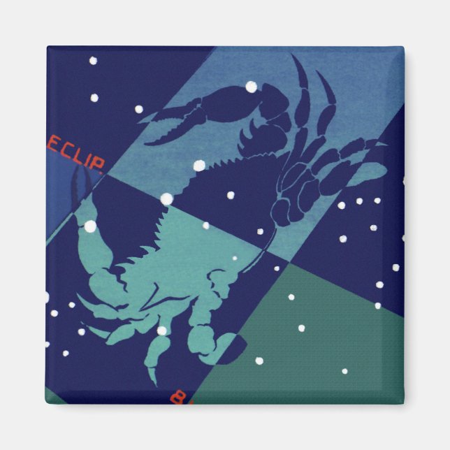 Konstellation von Krebskranken Vintage Zodiakastas Magnet (Vorne)