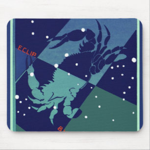 Konstellation von Krebskranken Vintage Zodiakastas Mousepad