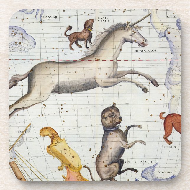 Konstellation von Monoceros mit Canis-Major und MI Untersetzer (Vorderseite)