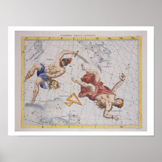 Konstellation von Perseus und Andromeda, aus "Atla Poster (Vorne)