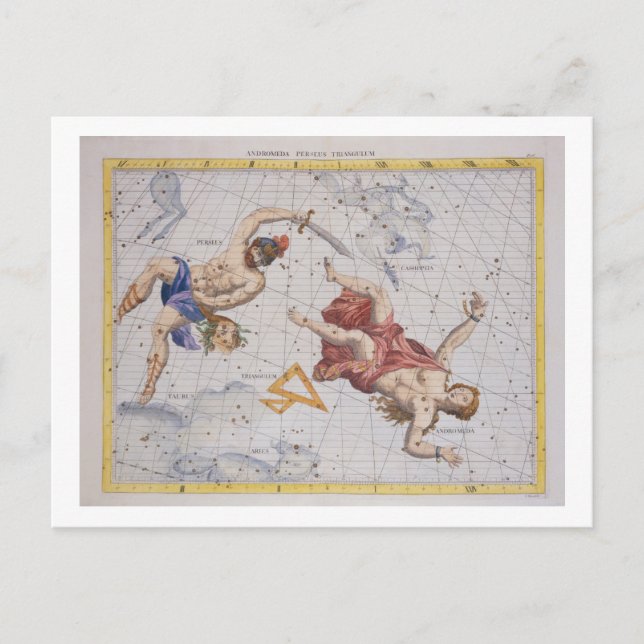 Konstellation von Perseus und Andromeda, aus "Atla Postkarte (Vorderseite)