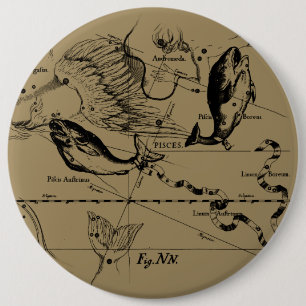 Konstellation von Pisces Hevelius um 1690 Button