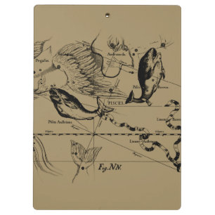 Konstellation von Pisces Hevelius um 1690 Klemmbrett