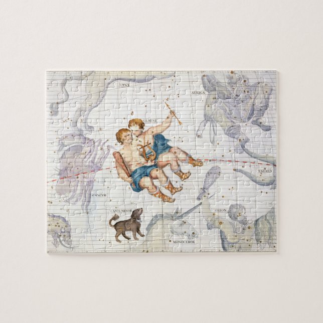 Konstellation Zwillinge mit Canis-Minderjährigem, Puzzle (Horizontal)