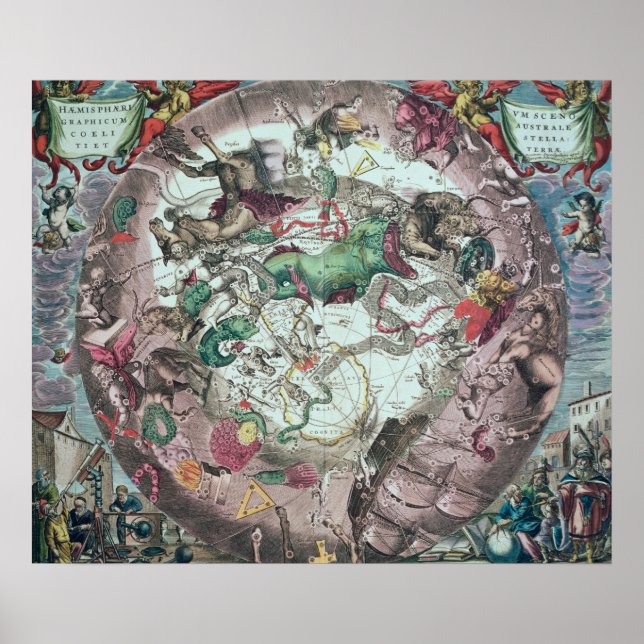 Konstellationen der südlichen Hemisphäre Poster (Vorne)