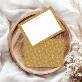 Konstellationen der weißen Hunde Gelbe Monogramm Mitteilungskarte