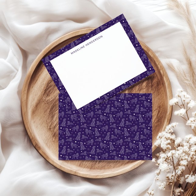 Konstellationen von weißen Hunden Dunkles Lila Mon Mitteilungskarte (Von Creator hochgeladen)