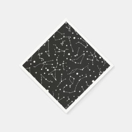 Konstellationen Weiß und Schwarz Serviette