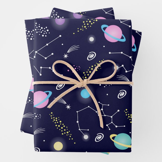 Konstellationsmuster Geschenkpapier Set (Beispiel)
