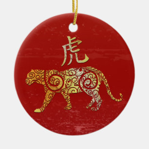 Konstellationszeichen für Tiger-Chinesisches Horos Keramik Ornament